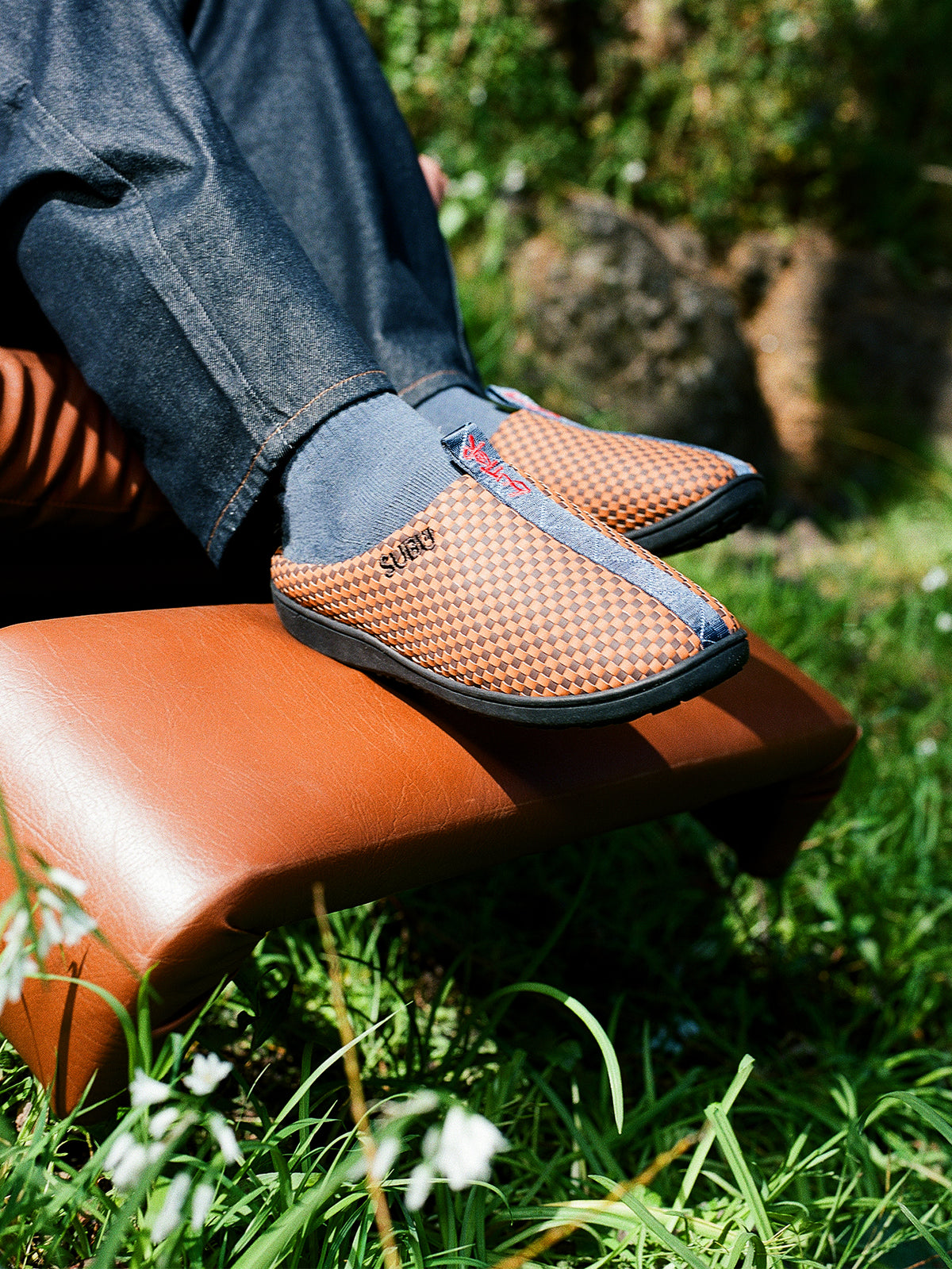 SUBU×BUTTER Woven Sandal Tan / Navy